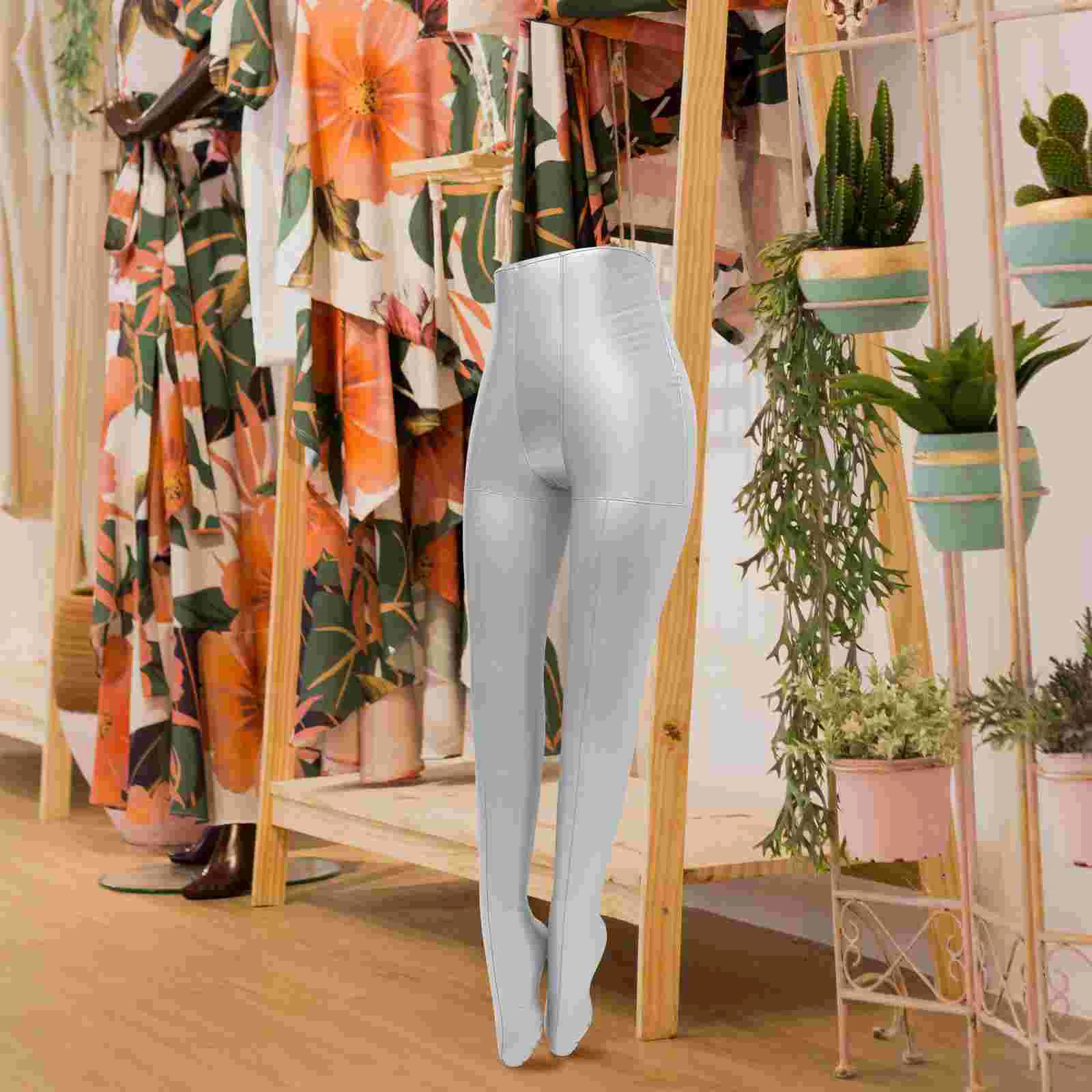 

Jeans Hanger Clothing Display Model Inflatable Costume Pants Stand Silver Pvc Mannequin Leg