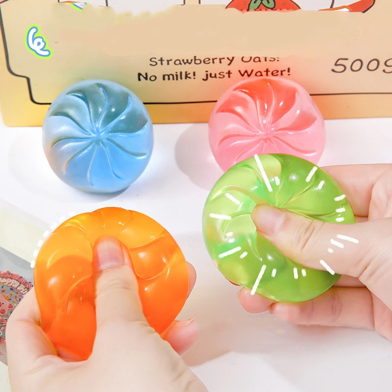 1Pcs Creative Bun Shape Fish Toy Fun Summer Novelty Transparent Simulation Food Cube Stress Relief Kids Funny Girl Toy Gift