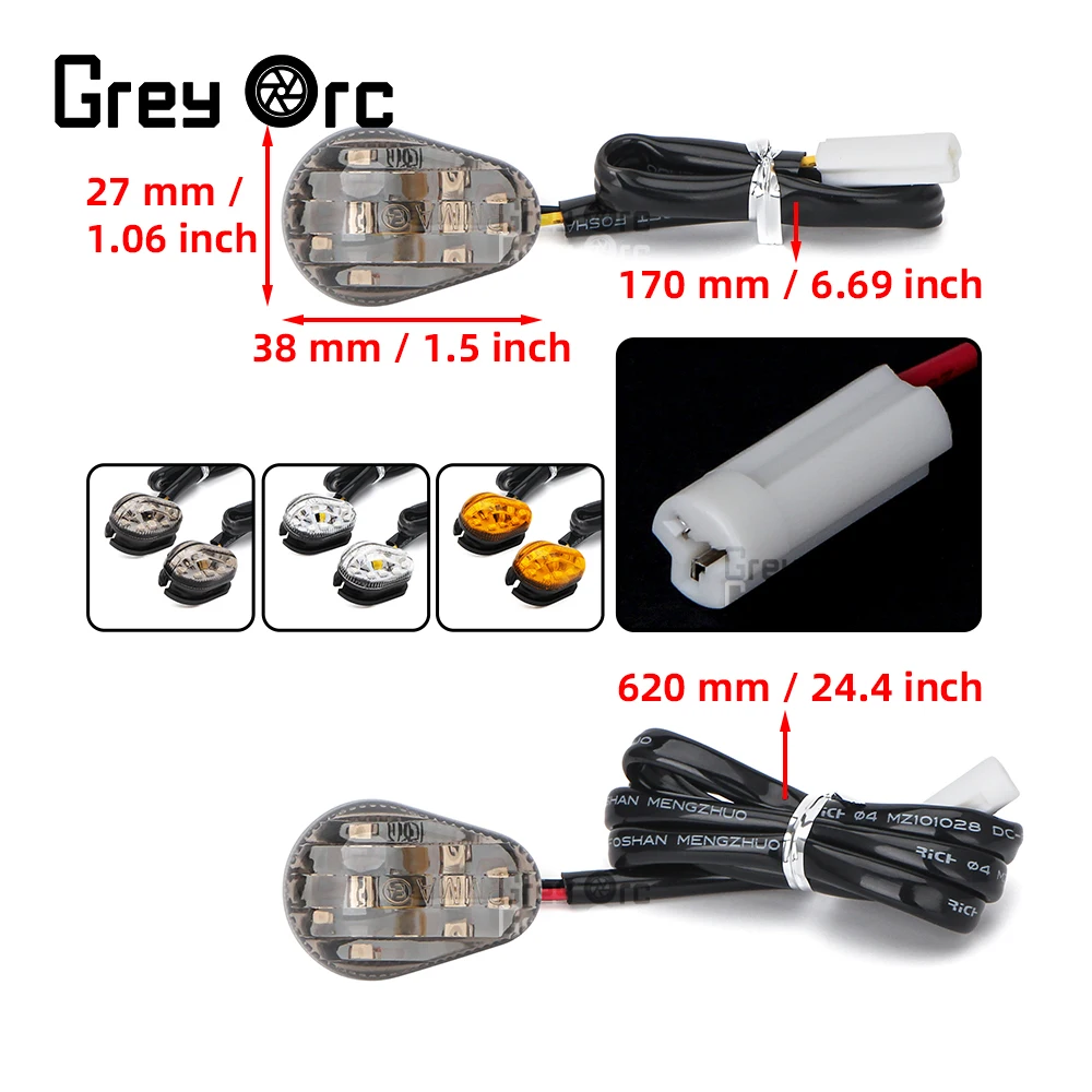 For YAMAHA Universal MT01 25 03 07 09 10 YZFR1 R3 R6 R25 R15 Accessories 2 Wire 620MM Motorcycle LED Mini Turn Signal Flasher