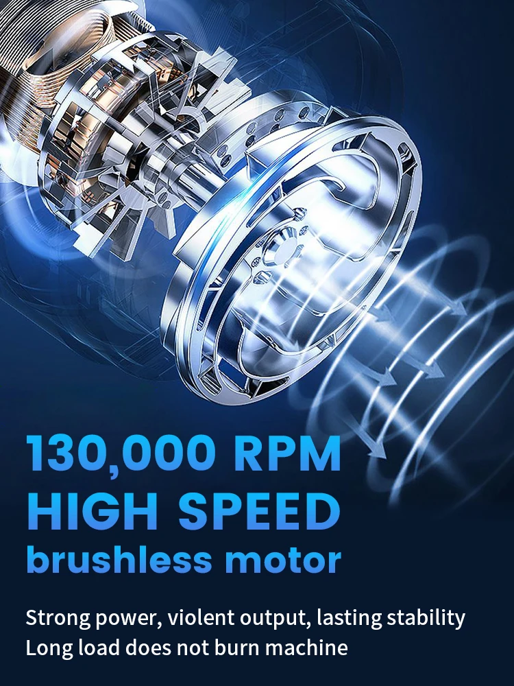 強力な掃除機,130000 rpm,ターボファン,タイプC充電,強風,ブラシレスターボジェット,52メートル/秒