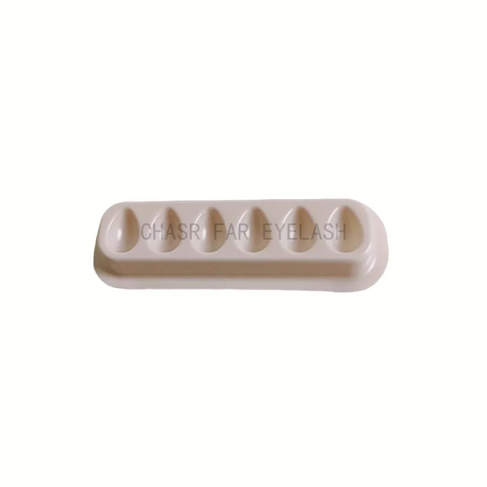50 Stück = 1 Box Selbstklebende Wimpernverlängerungs-Klebertrays mit Fächern für Fächerwimpern, Private Label verfügbar