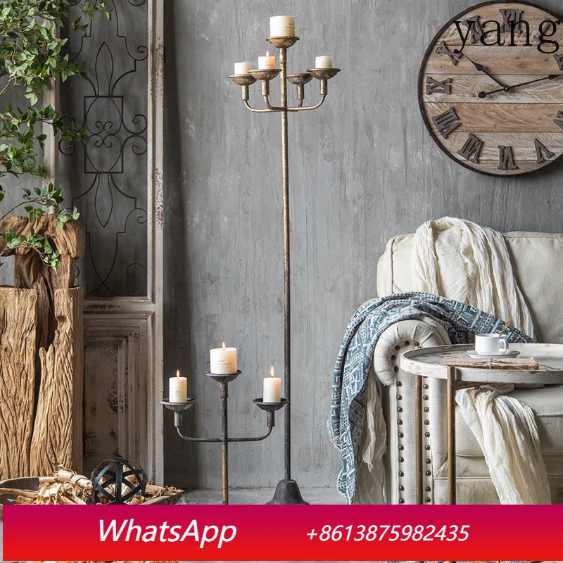 CX retro floor candlestick living room creative old wrought iron decorative candlestick ornament