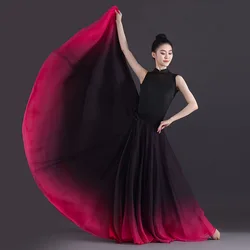 720 Degree Ballet Skirt Classical Dance Women Opening Dance Long Skirts Dancer Practice Gradient Fairy Modern Lace-up Skirt