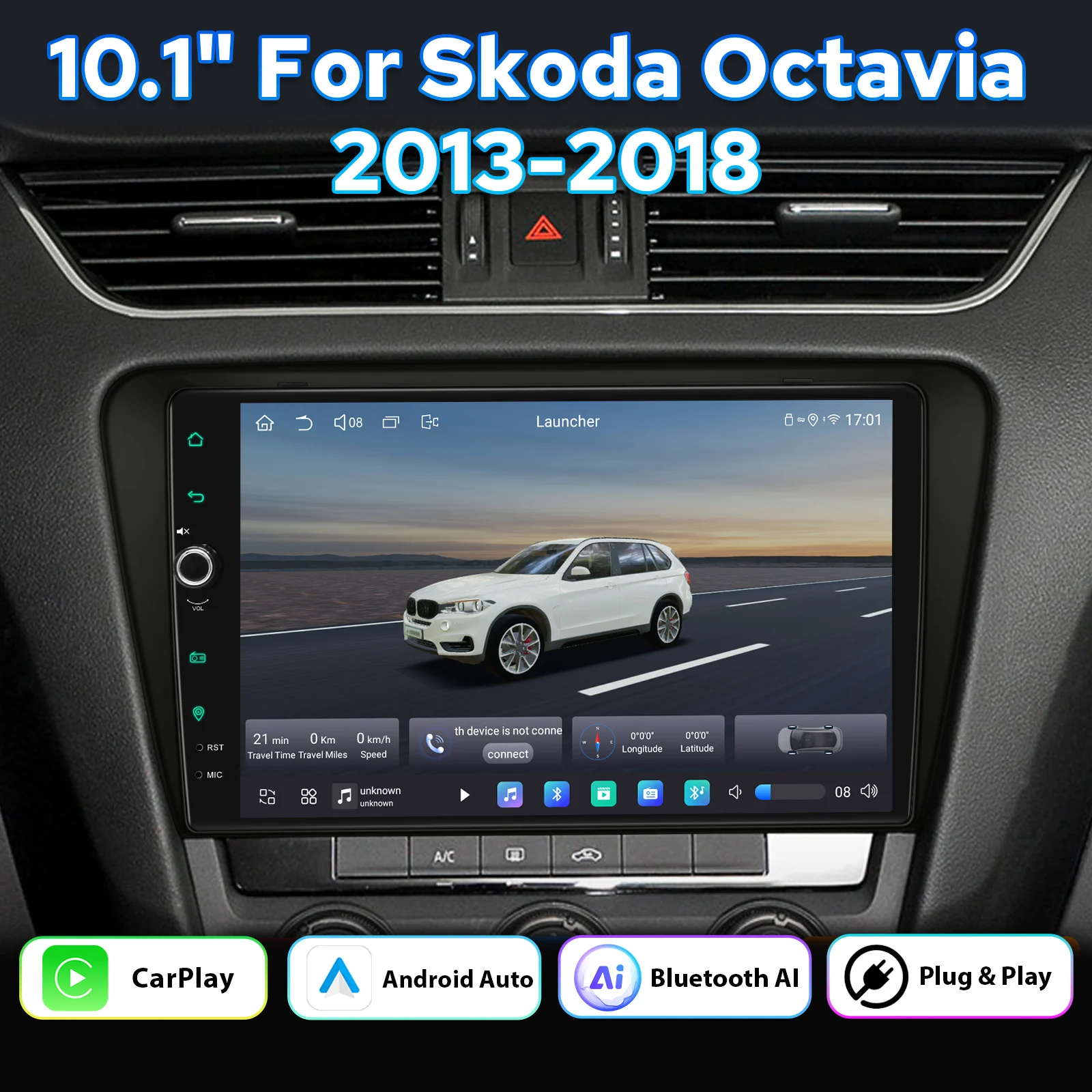 JOYING Android Head Unit For Skoda Octavia 5E 2013-2018 Plug Play Stereo GPS CarPlay Keep Factory Camera Parking Sensor AMP