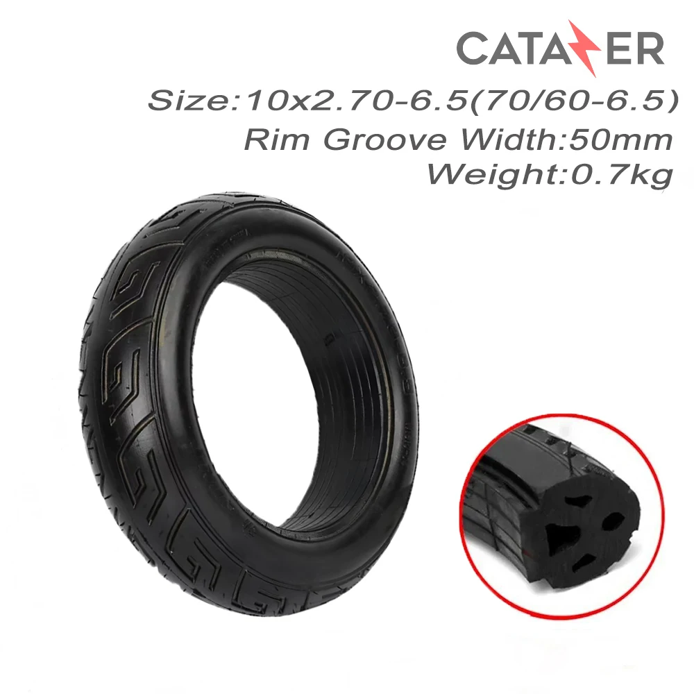 10x2.70-6.5(70/60-6.5) Electric Scooter Solid Tire 10 Inch Non-inflatable Tyre Tubeless Bike Tire for XiaoMi No 9