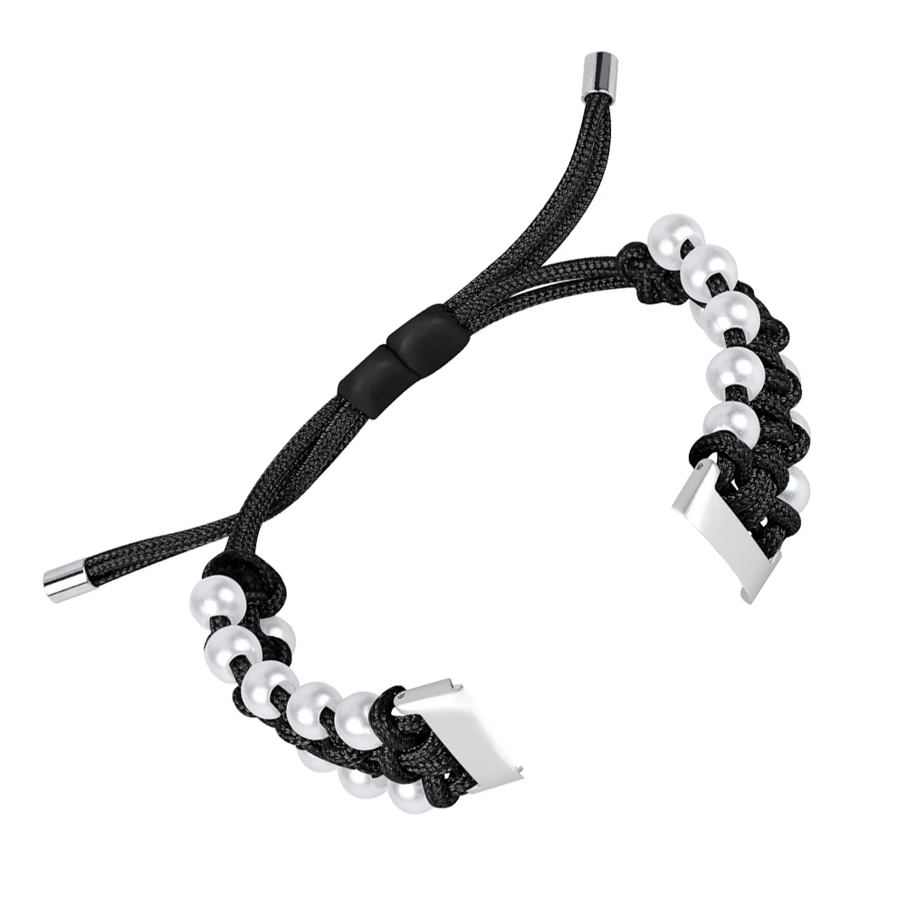 

Pearl Watch Strap 55mm 81mm Adjustable Stylish Replacement B for Smart Watch Fashion Accessory Black Color