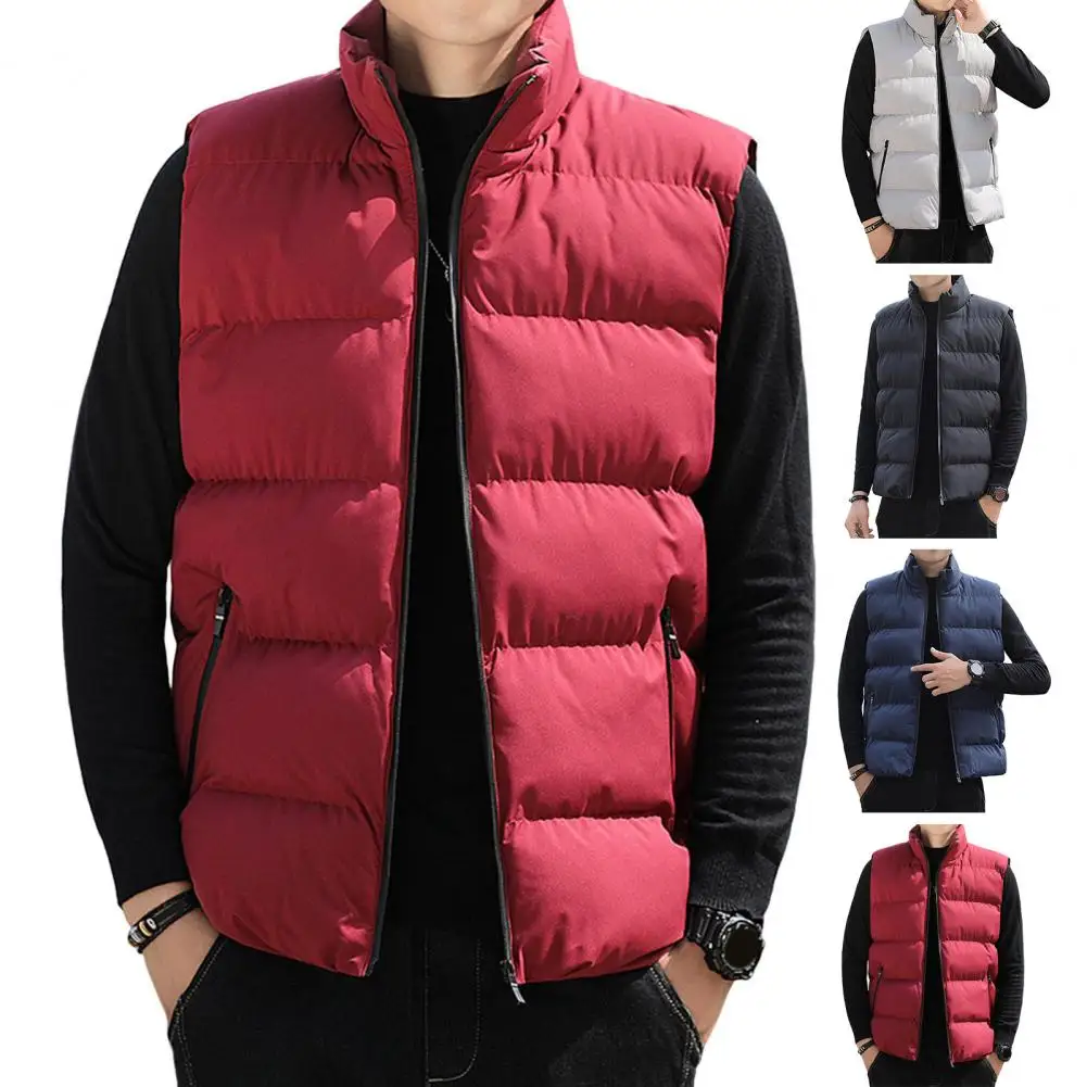 Lightweight Puffer Vest Mens Windproof Vest Sleeveless Vest Winter Jacket Casual Coat Warm Thicken Waistcoat Streetwear