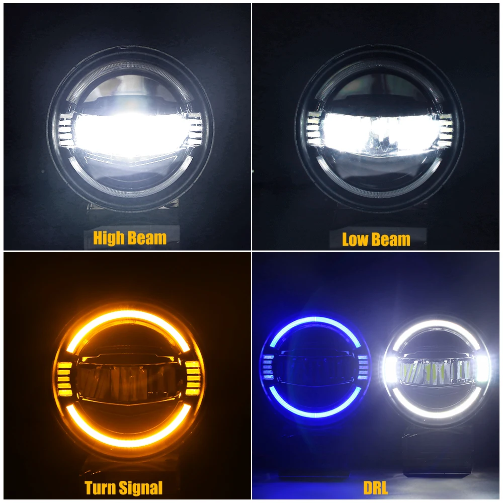 New Arrival Loyo Faro Led Para Coche A Touch of Blue Light DRL 7 Inch Round Led Headlight Led Car 7 Inch Headlight for Jeep JK