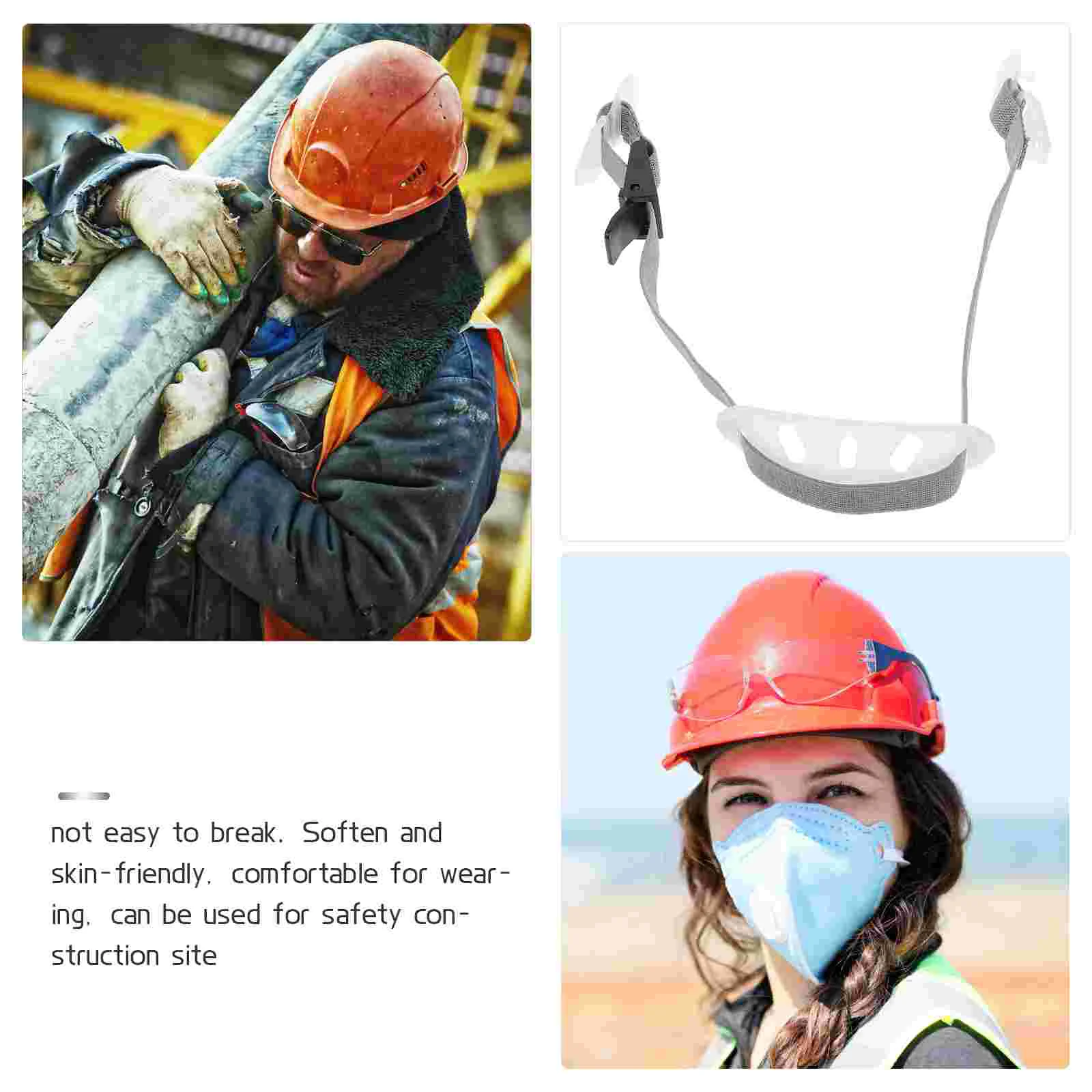 Universal Adjustable Hard Hat Chin Strap Safety Supplies Anti Wear Plastic Polyester Construction Site