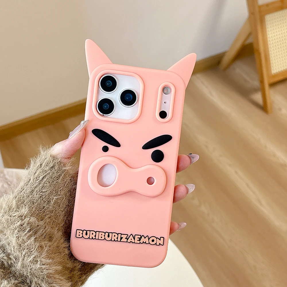 Lustige 3D-Cartoon-Ferchen-Handyhülle aus weichem Silikon mit Handschlaufe, stoßfeste Rückseite für iPhone 17 16 Plus 15 14 13 12 Pro Max – Detail 10