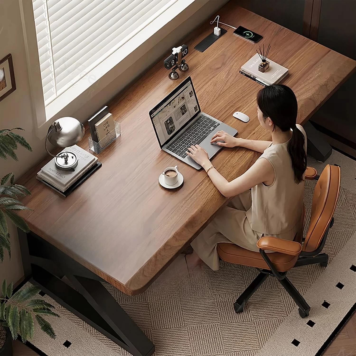 Wooden computer desk Home desk Desktop e-sports table Double desk Bedroom study table Workbench