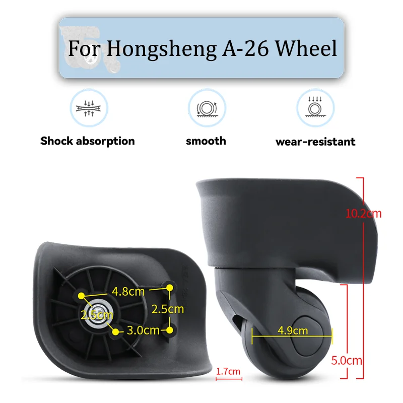 

For Hongsheng A-26 Universal Wheel Replacement Suitcase Rotating Smooth Silent Shock Absorbing Wheel Accessories Wheels Casters