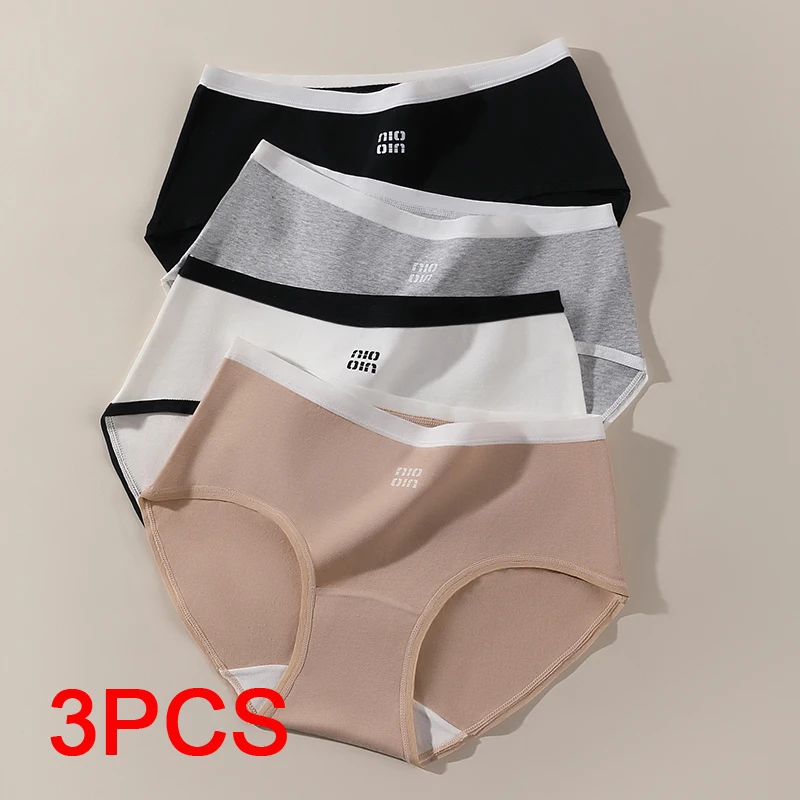Women Underpants Fashion Plus Size Underwear for Women Sexy Panties Set Women's Cotton Briefs Lingerie Triangular Seamless 3Pcs
