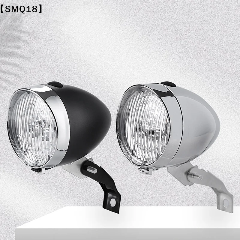Classical Retro Bicycle Headlight ABS Shell 3 LED Bike Light Bicycle Night Riding Safety Warning Front Lamp Without Battery【SMQ】