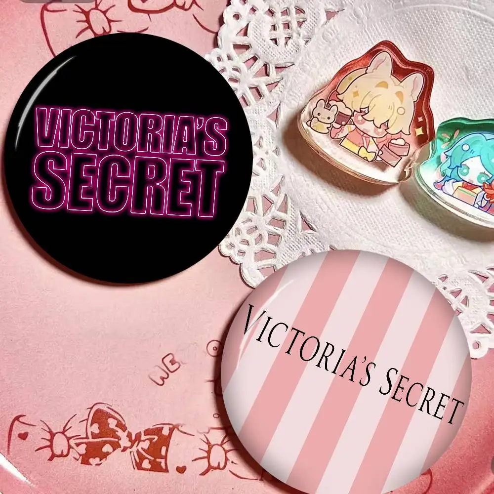 HD Sticker V-VictoriaS Fashion S-Secret Cartoon Brooches Anime Badge Round Handmade Brooch Jewelry for Backpack Clothes Gifts