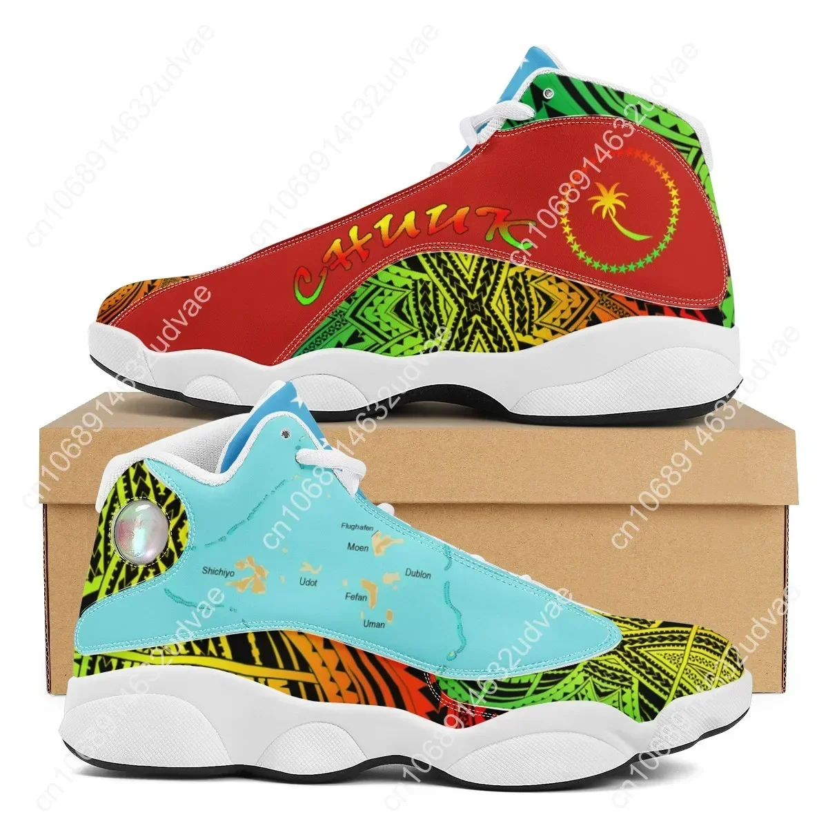 Zapatillas de correr de estilo Tribal para hombre, zapatos deportivos de baloncesto con logotipo de equipo, pelota personalizada, Polinesia azul, novedad de 2021