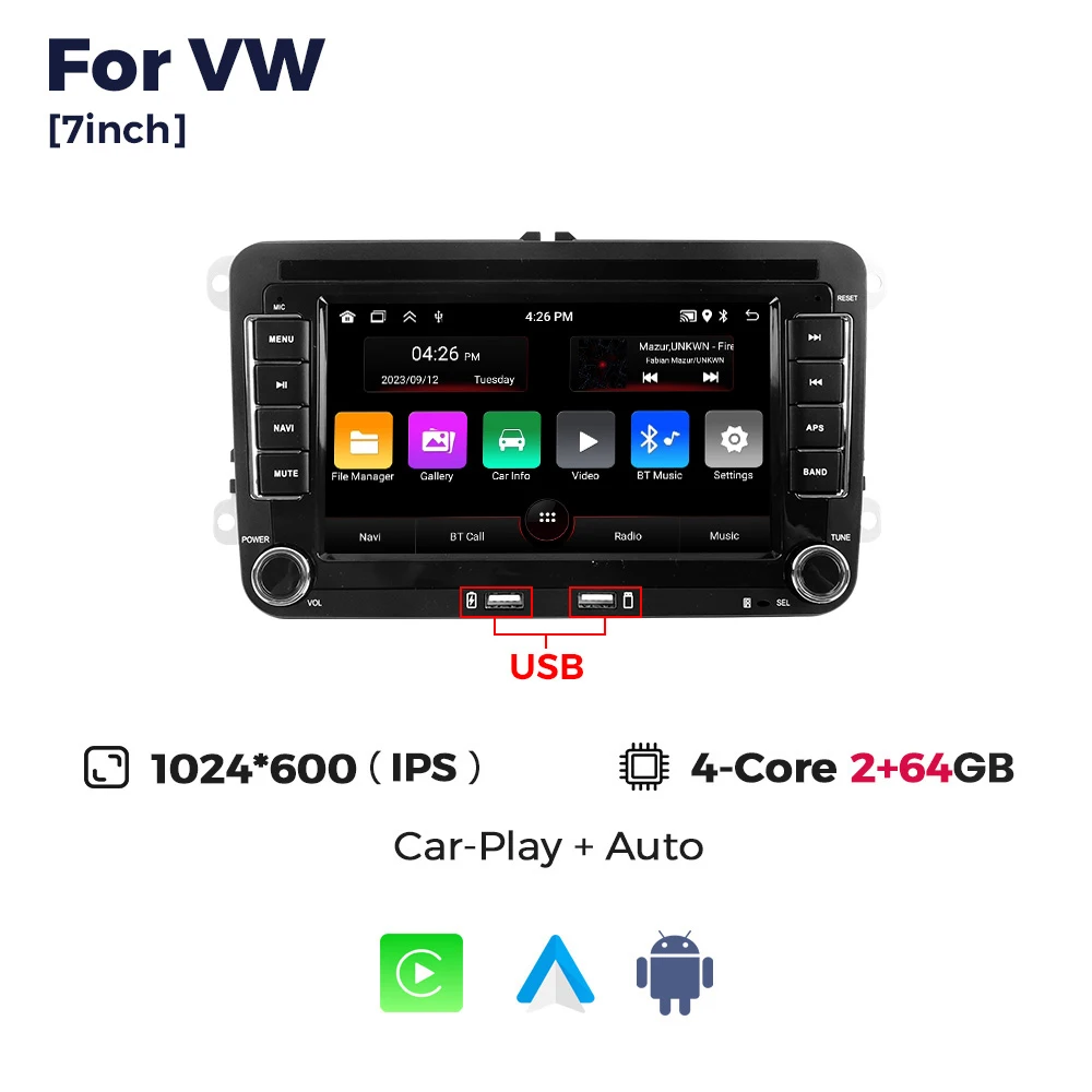 MEKEDE Android 15 Carplay autoradio voor Volkswagen Passat b6 b7 golf 5 6 Polo Jetta Skoda Navigatie FM Audio Stereo Head Unit