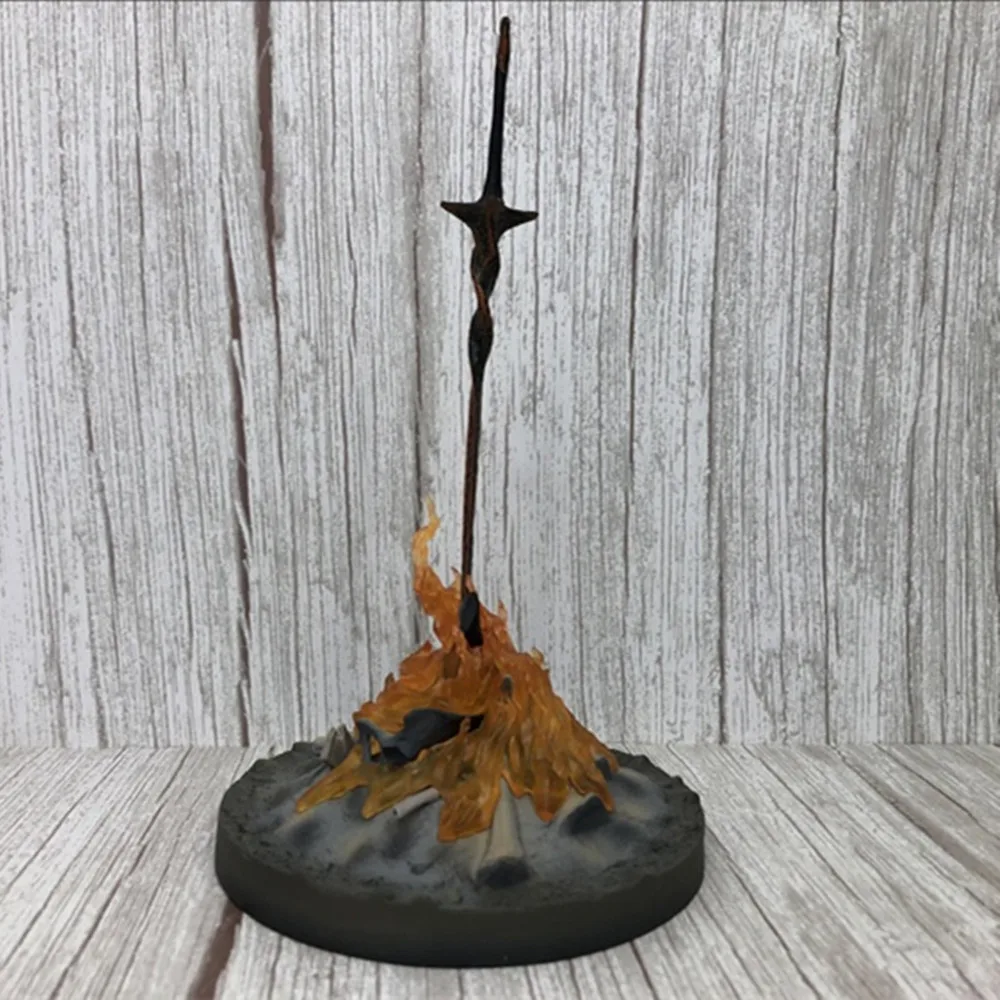 Dark Souls 3 Bonfire Figure Glow Sword Glowing Fire 1/6 Scale Collectible Model Toy With Light 23CM