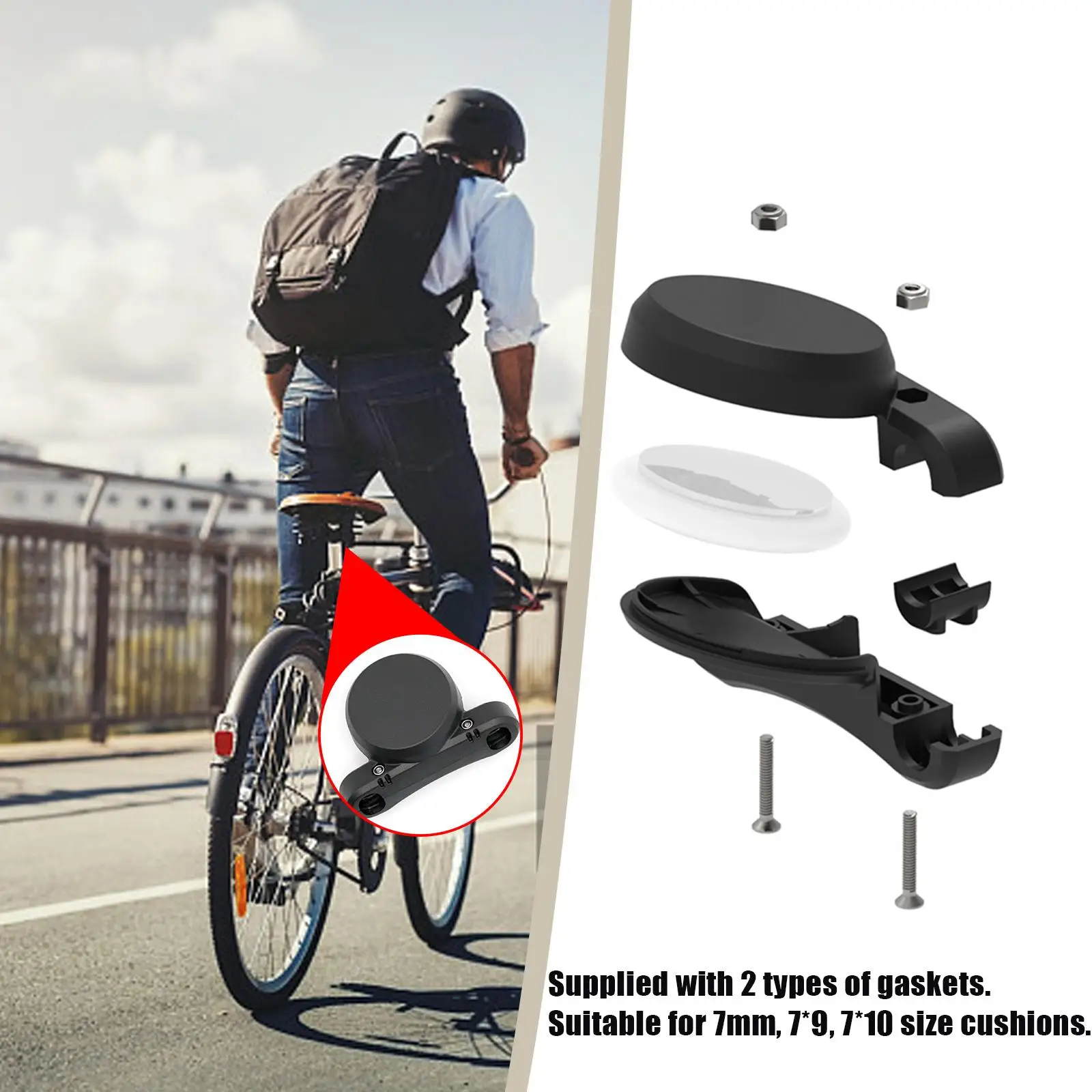Suitable For Airtag Bicycle Seat Bow Seat Saddle Seat Bracket Fixed Seat Positioning Anti-Lost GPS Fixed Sticker