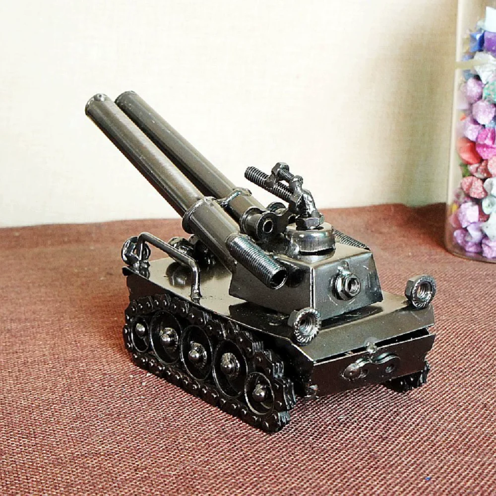 

Finished ornaments Metal crafts gifts, tank cannon models, home office decoration retro ornaments, military models, send comrade