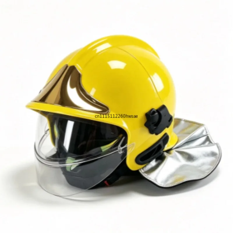 European Style Double Mirror Full Face Fire Helmet Aramid Shawl Impact Resistant 17 Uniform Type Firefighter Safety Helmet