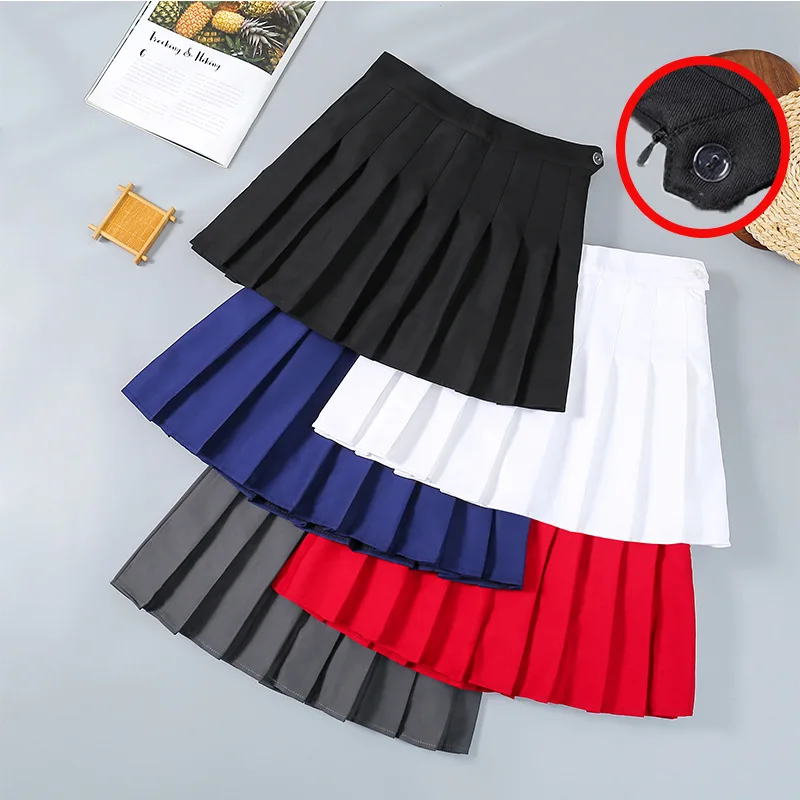 

Pleated Skirt Preppy Student Short Skirt Women Summer JK White Skirts Korean High Waist A Line Skirt Autumn Winter Plaid Skirts