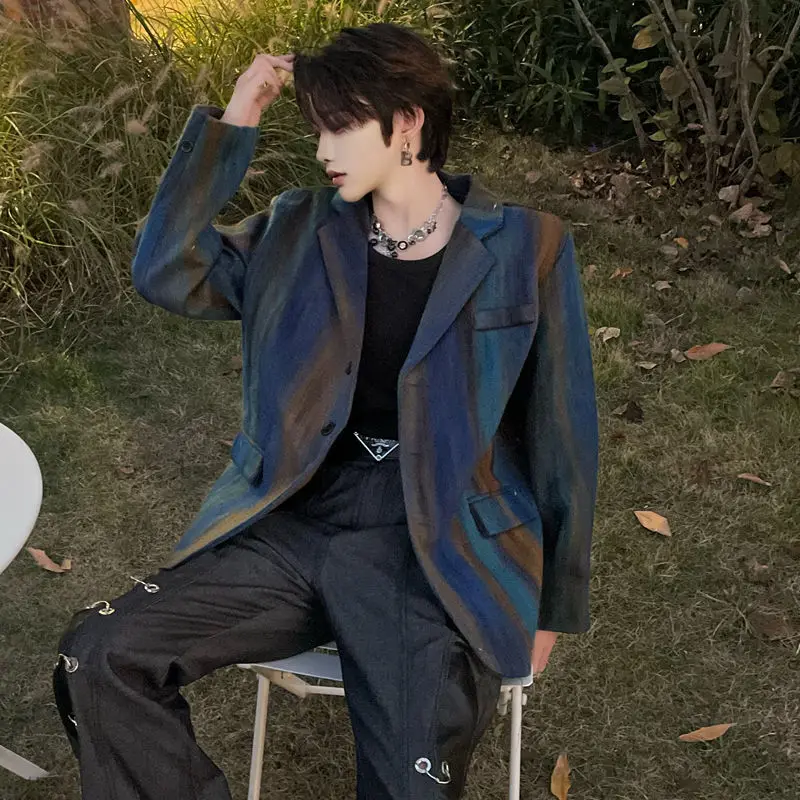 Chaqueta con hombrera de lana para hombre, traje acolchado de alta gama, diseño ahumado, 2-A77, Otoño e Invierno