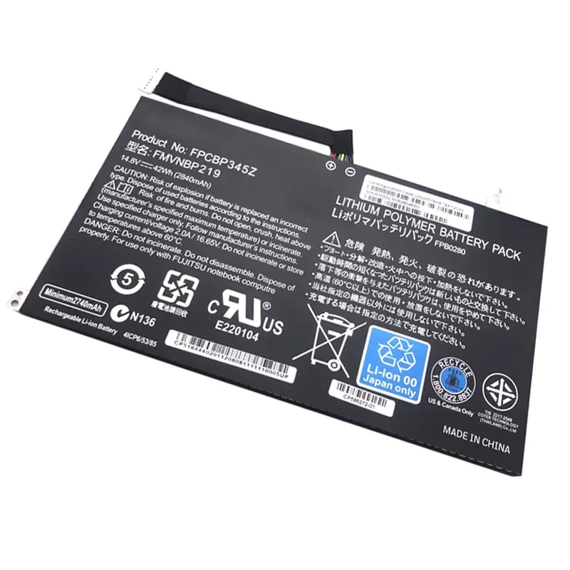 Imagem -04 - Bateria do Portátil Fpcbp345z 14.8v 2840mah Fpcbp345z Ultrabook Fpcn552 Uh572 Uh552 Novo Lmdtk-fmvnbp219