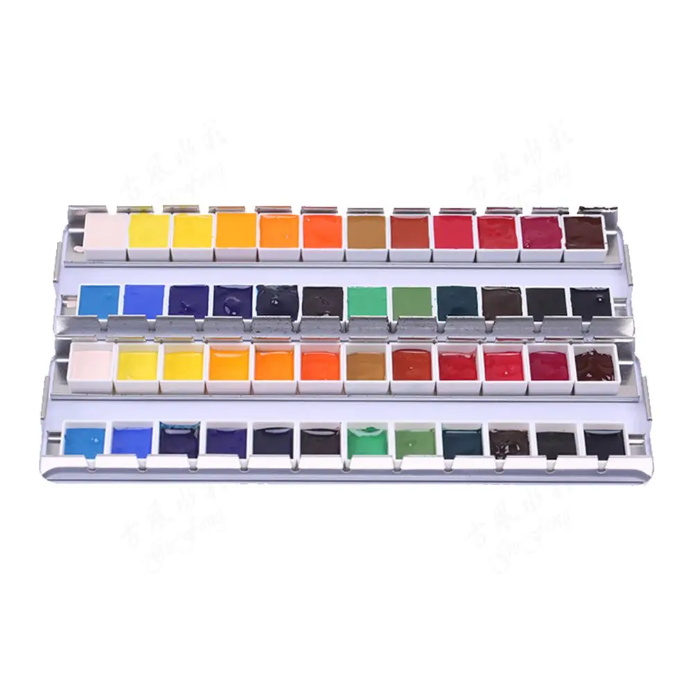 White 3.2ml Artists Empty Full Pan Plastic Painting Supplies Paint Palette Art Supplies Watercolor Paint Grid