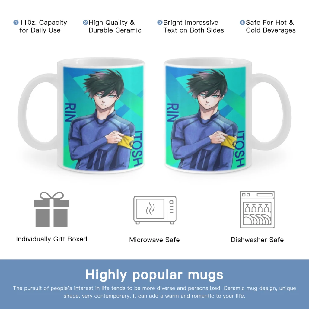 

Japanese Cartoon Anime Blue Lock Free Shipping Coffee Mug 11oz Fun Ceramic Coffee Tea Cocoa Cup Handle Tea Drink Cup