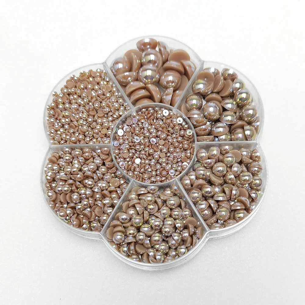 

3000Pcs Half Pearls Nail Pearls for Crafting DIY Accessory Flatback Beads for Makeup Craft Pearls for Artists(3/4/5/6/8/10mm)