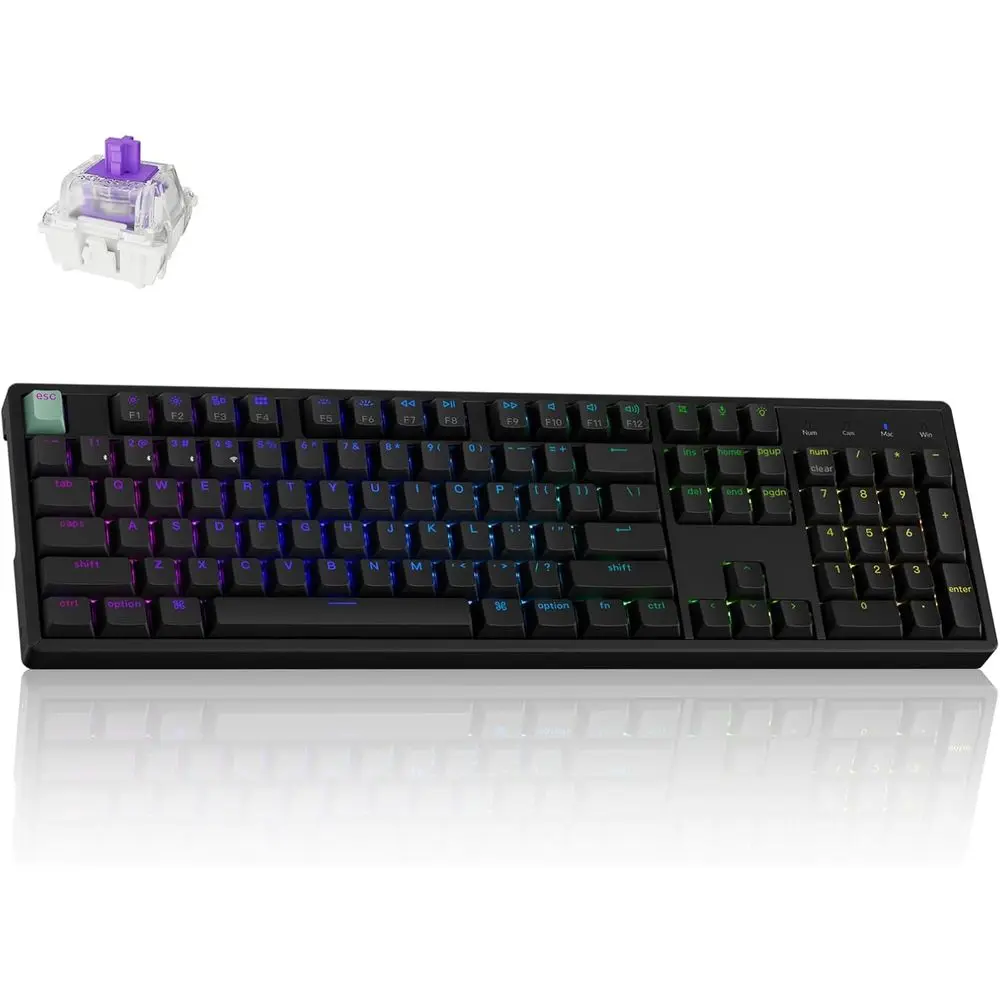 Wireless Mechanical Gaming Keyboard with Hot-Swap Magnetic Switches, 2.4GHz/Bluetooth/Wired Connectivity, Adjustable Actuation,
