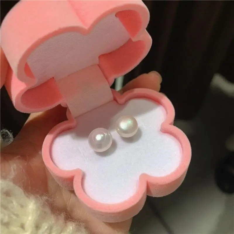 Elegant Floral Jewelry Storage Box for Girls Plush Velvets Jewelry