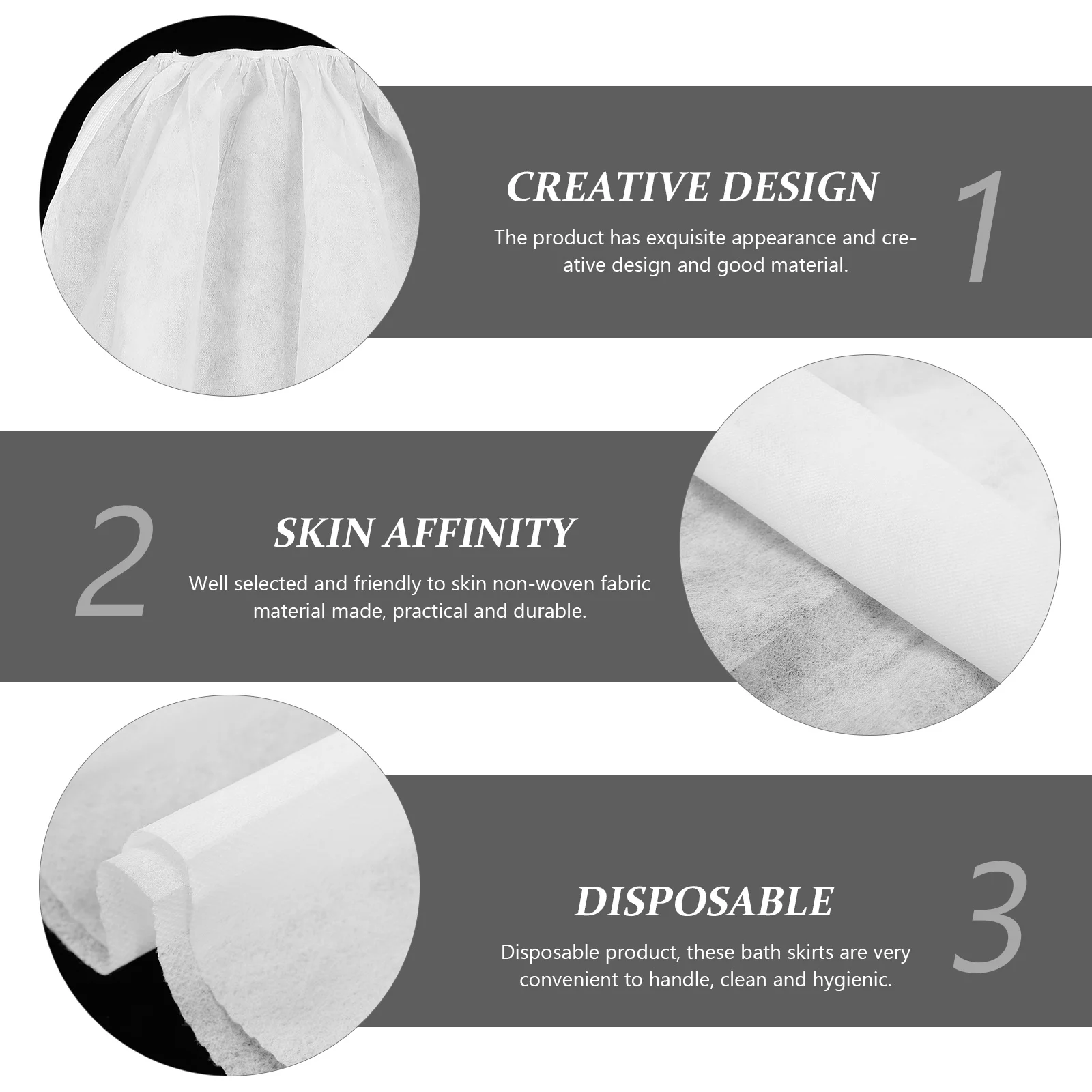 

20Pcs Non-Woven Fabric Thick Disposable Bath Skirts Multi-Purpose Shower Skirts for Spa Salon Bathroom Tourism