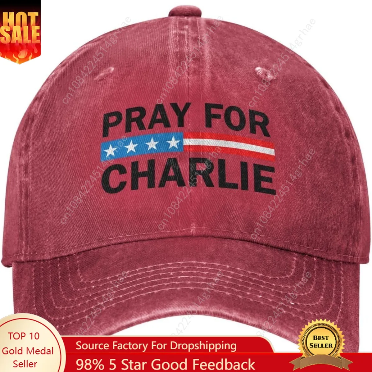 

Pray for Charlie Kirk Hat Men Women Denim Hats Baseball Cap