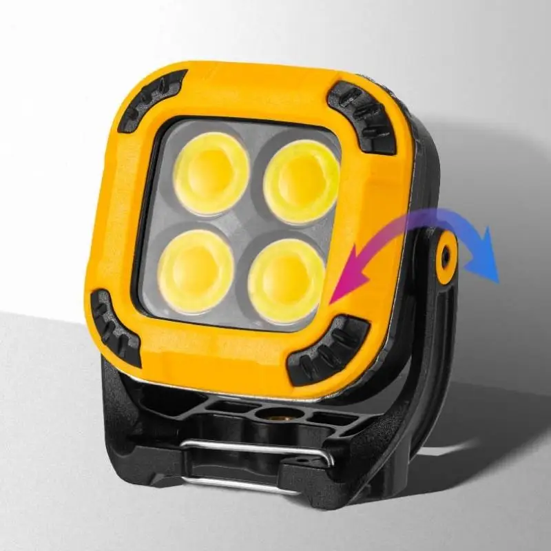 1 Set Waterproof Mini Magnetic COB Floodlight Square Work Light USB Rechargeable Flashlight Camping Job Site Lighting