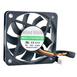 CHT6012RM-R15B 6cm 60mm fan 60x60x15mm DC12V 0.20A 3pin Axial fan cooling fan for switch power supply