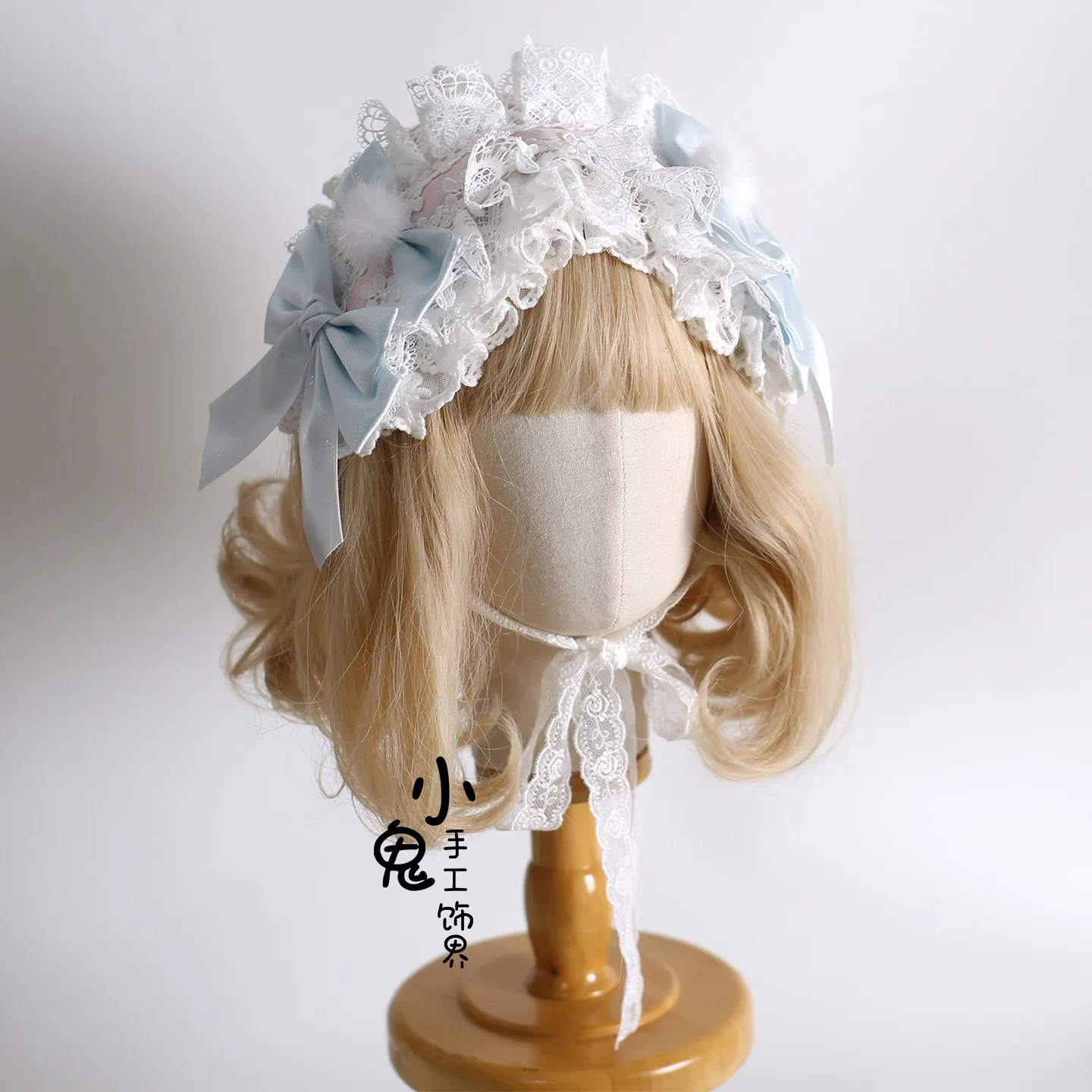 ที่คาดผมลูกไม้ประดับโบว์ไข่มุกสไตล์ญี่ปุ่นแบบดั้งเดิม พร้อมดอกไม้ KC สำหรับงานแต่งงาน ผ้าคลุมศีรษะแบบ BNT ปลอกแขน ผ้าคลุมศีรษะสไตล์โลลิต้าสำหรับผู้หญิง