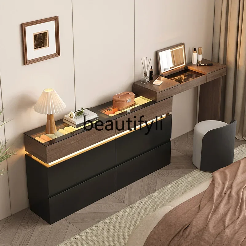 2003chest dresser integrated modern clamshell makeup table retractable large-capacity storage cabinet