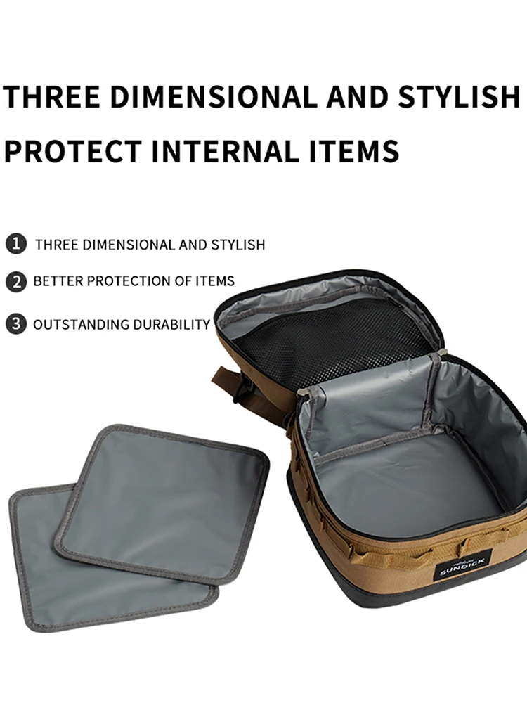 1 Schwarz/Braun/Armeegrün/Tarnfarben Optional Camping Isolierte Outdoor-Camping-Schüssel Becher Aufbewahrungstasche – Detail 2