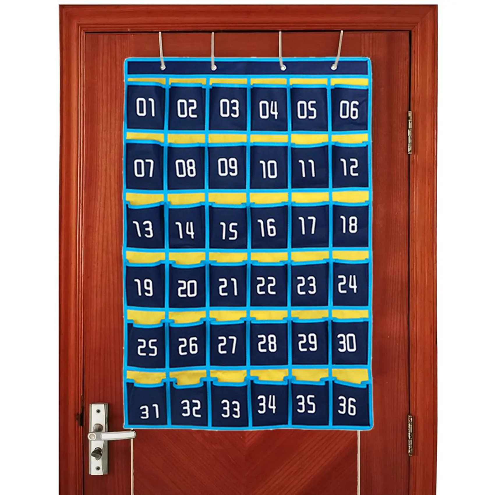 

【Sleek Design】5X 36 Numbered Pockets Chart Cell Phone Hanging Storage Bag Hanging Organizer For Mobile Phone Calculator Holders