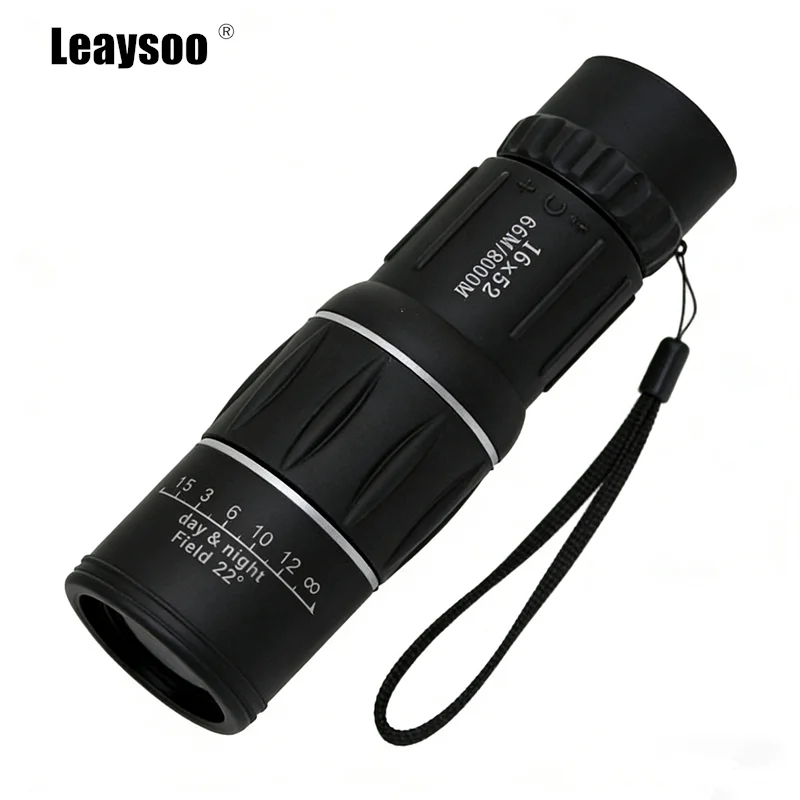 16x52 Dual Focus Monocular Telescope High Power HD Optics Bk7 Day Low Light Night Vision Waterproof for Hunting Bird Watching