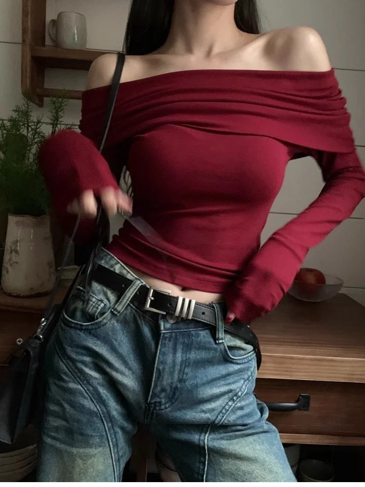 

Футболки с длинными рукавами, женские повседневные хлопковые топы, осенняя уличная одежда больших размеров, облегающая кружевная лоскутная эстетичная футболка в стиле Харадзюку