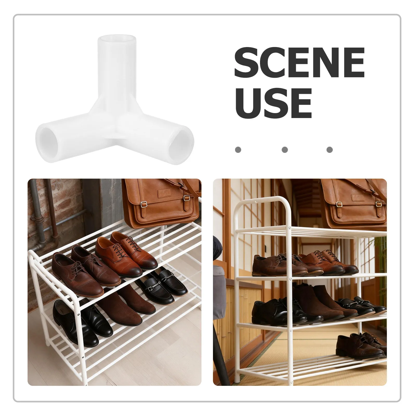20Pcs Closet Rod Connector Plastic 90 Degree Three Way for 1.2cm Tubing Wardrobe Connectors Stable Support for Clothes Rack