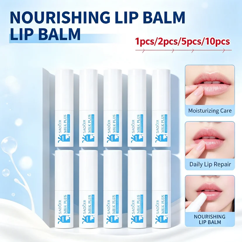 1/2/5/10pcs SADOER Ceramide Milk Moisturizing Lipstick: Long-Lasting Hydrating Lip Color for Smooth And Soft Lips