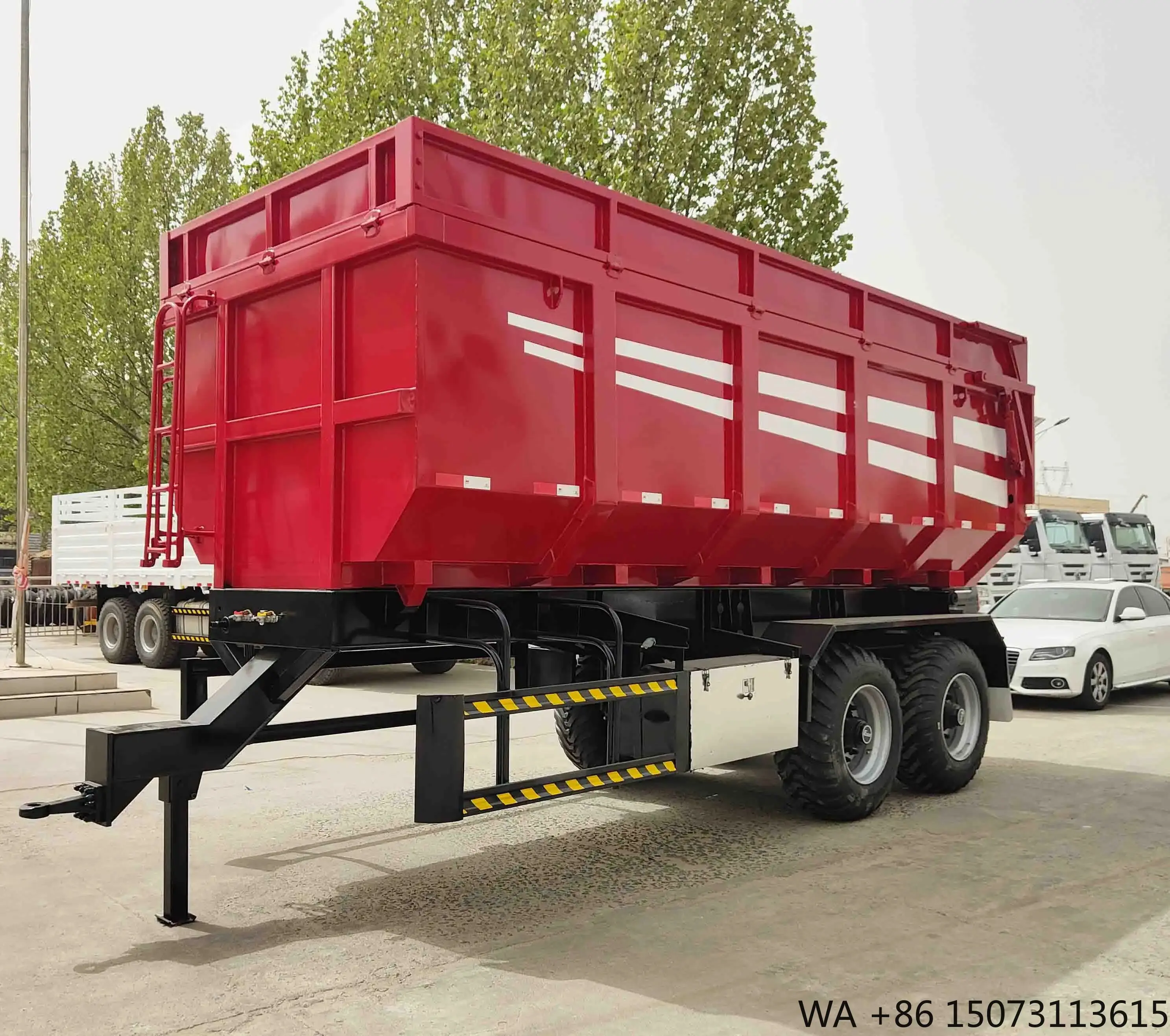 Best Price 3/4 Axle Tri-Bead Turntable Farm Trailer 20/40FT Steel Cargo Container Drawbar