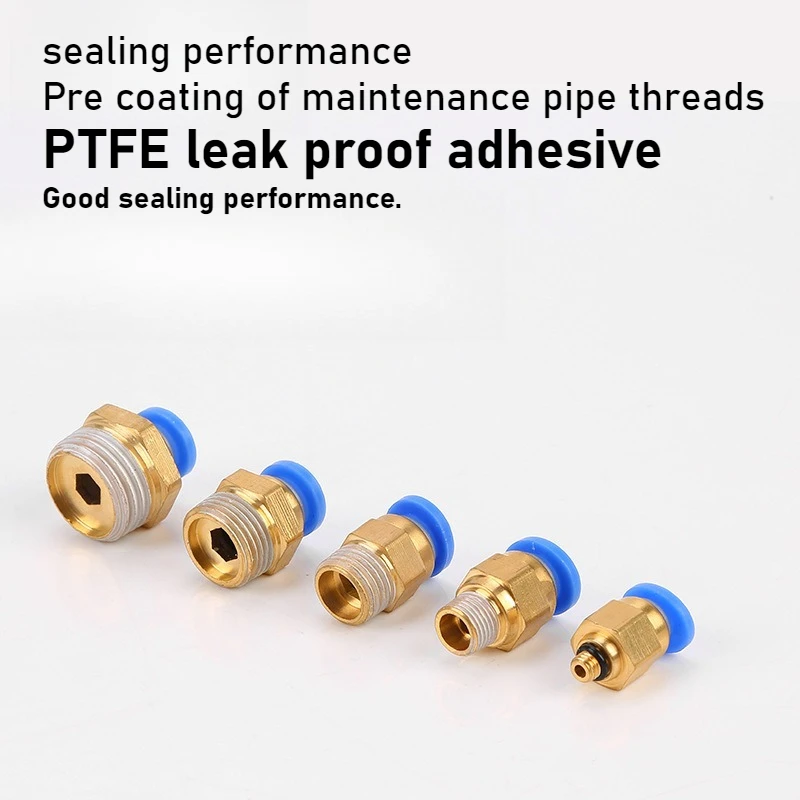 Quick Connector Tracheal Pneumatic PC8-02 Copper External Thread Straight Through Quick Insert Tracheal Connector PC1-03/12-04