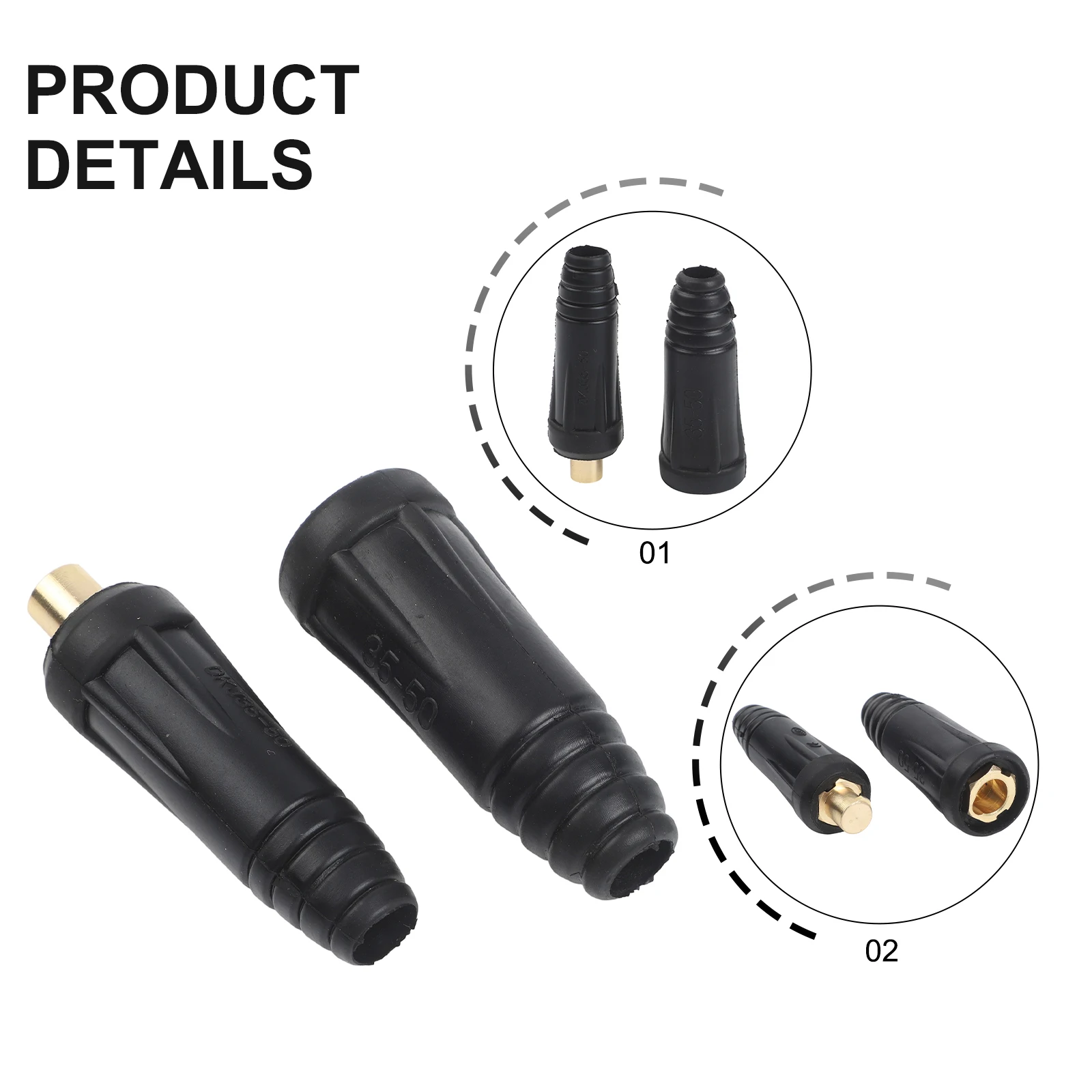 DKJ35-50 315A for welder Output Connectors with Secure Fit Design and Resistance to High Temperature and Oil Exposure
