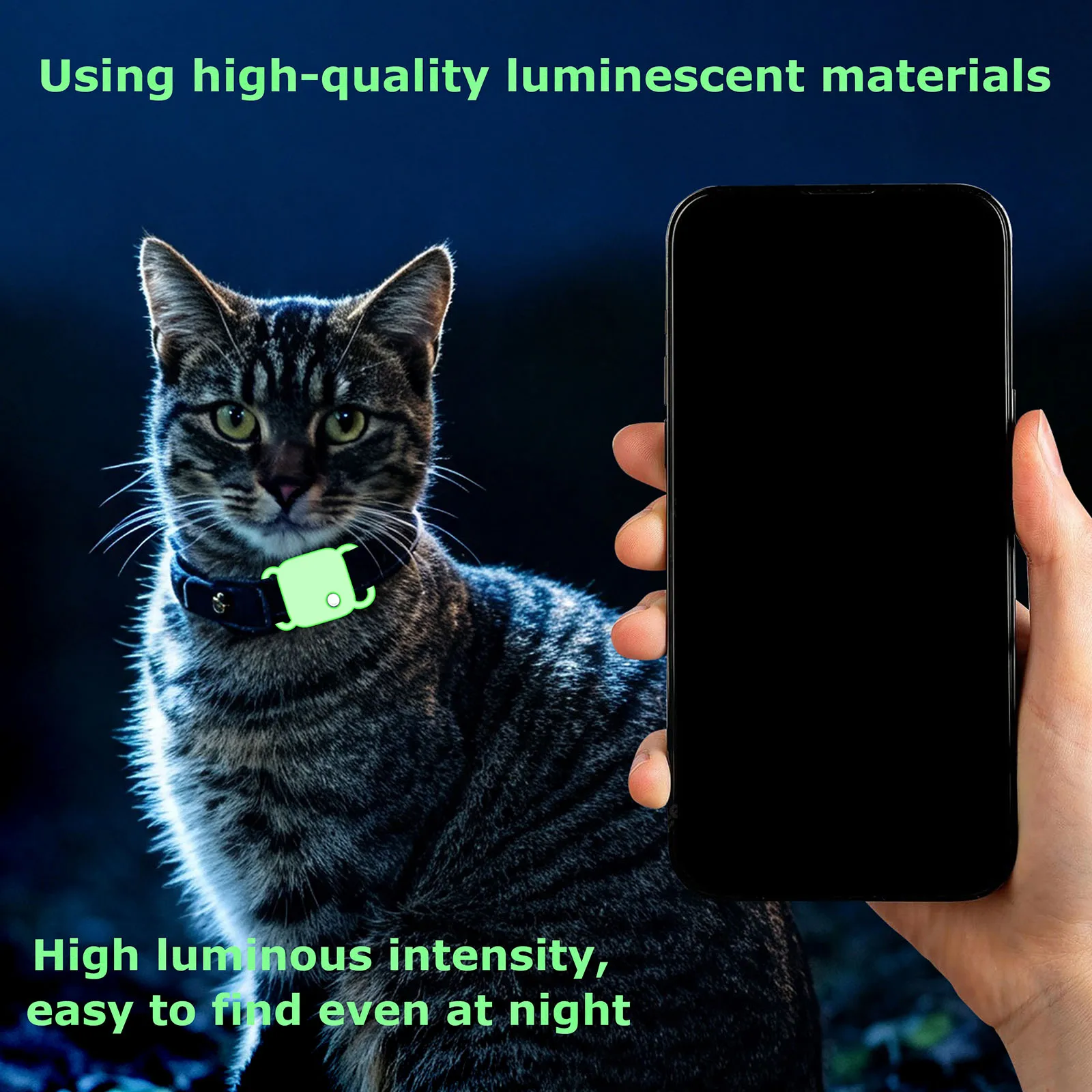 for UGREEN Tag Silicone Protective Case Pet Collar Strap Holder Luminous Glow Dark Anti-Loss Tracker Cover