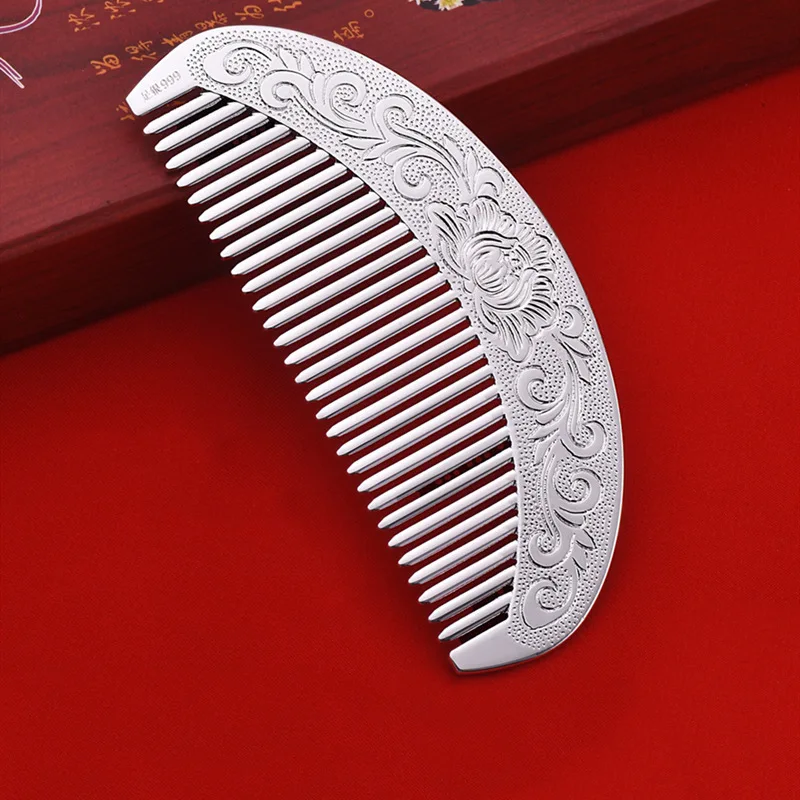 2025 New S999 Snowflake Silver Hair Comb Women'S Care Scraping